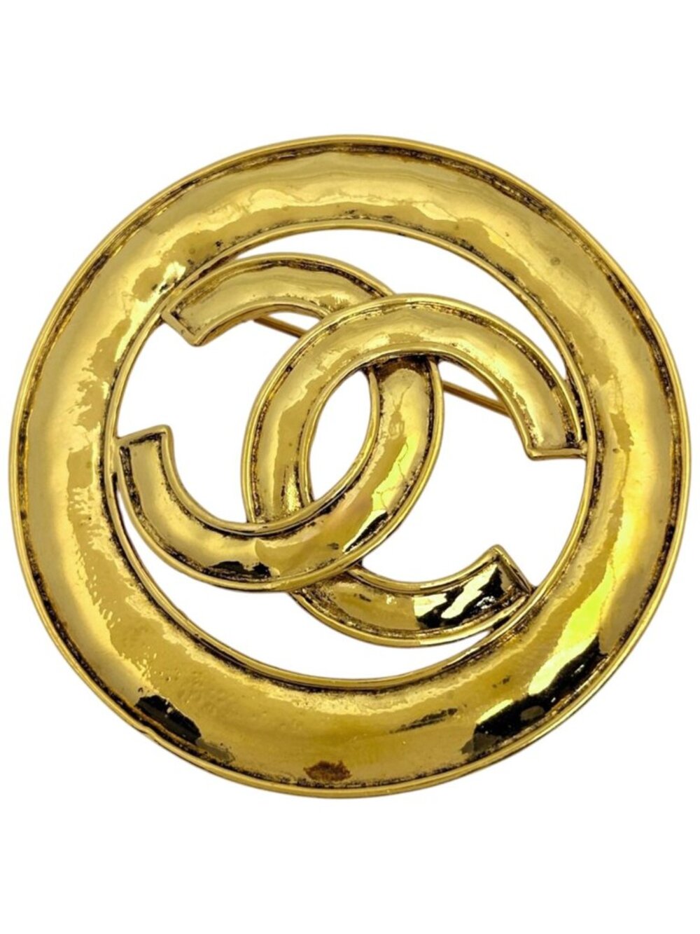 Chanel Brooch CC Logo Gold Plated